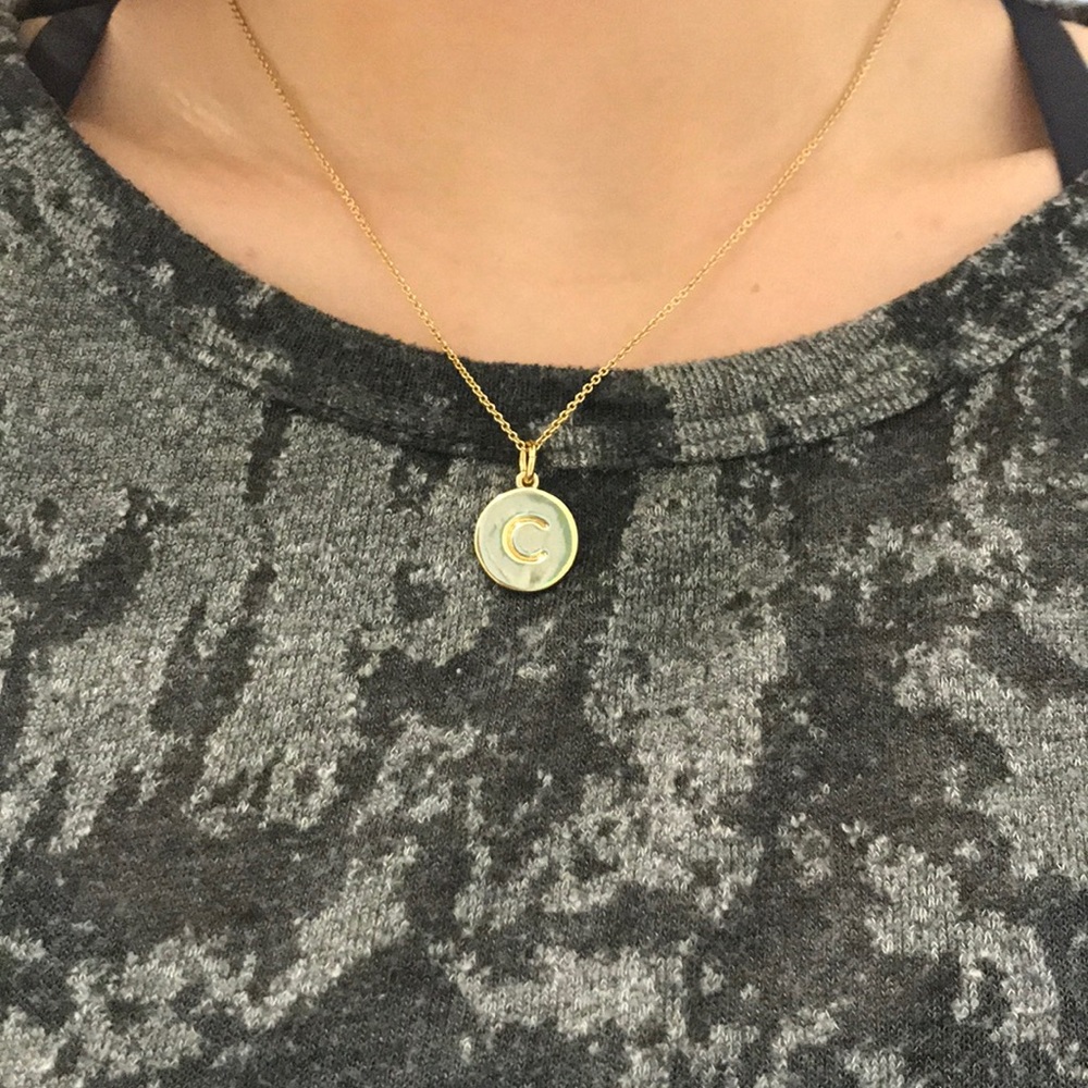 kate spade Gold Initial C Disc Necklace